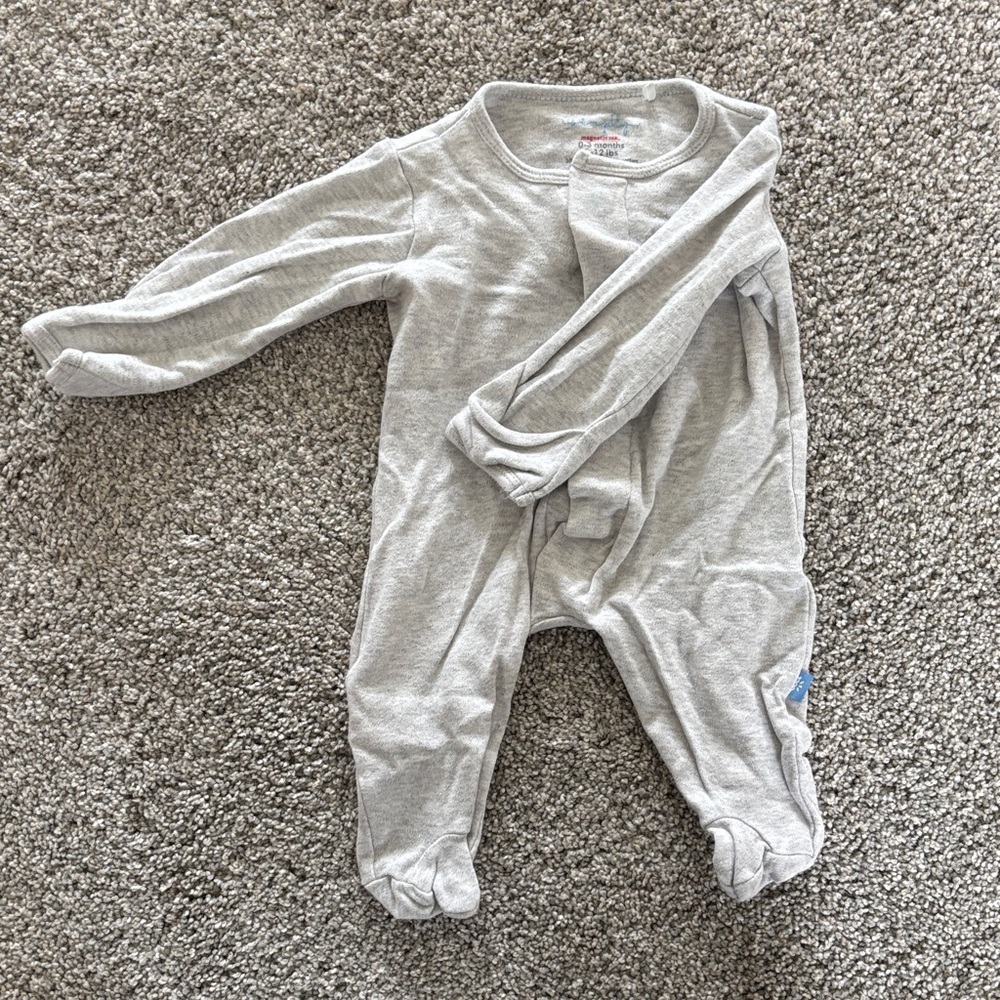 Magnetic Me Light Gray Kids Footie